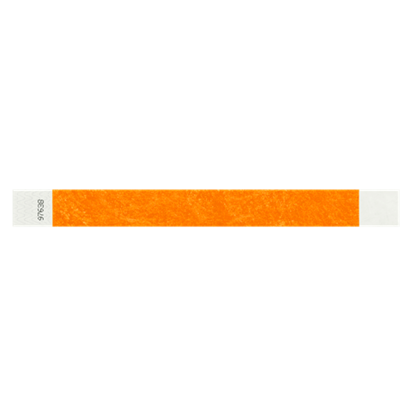 neon orange tyvek 1" solid wristband