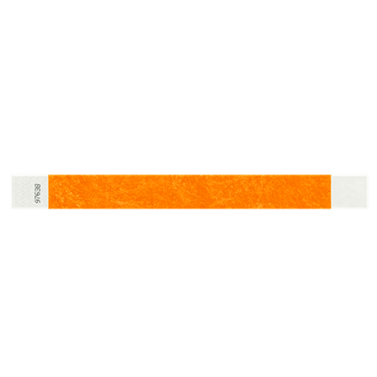 neon orange tyvek 1" solid wristband