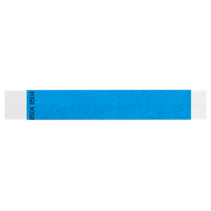 tyvek 3/4" wristbands duplicate numbers in neon blue