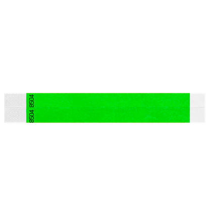 tyvek 3/4" wristbands duplicate numbers in neon green