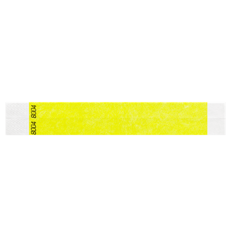 tyvek 3/4" wristbands duplicate numbers in neon yellow