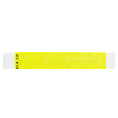 tyvek 3/4" wristbands duplicate numbers in neon yellow