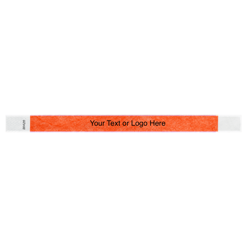 tyvek 3/4" solid wristband showing placeholder for customization in coral red
