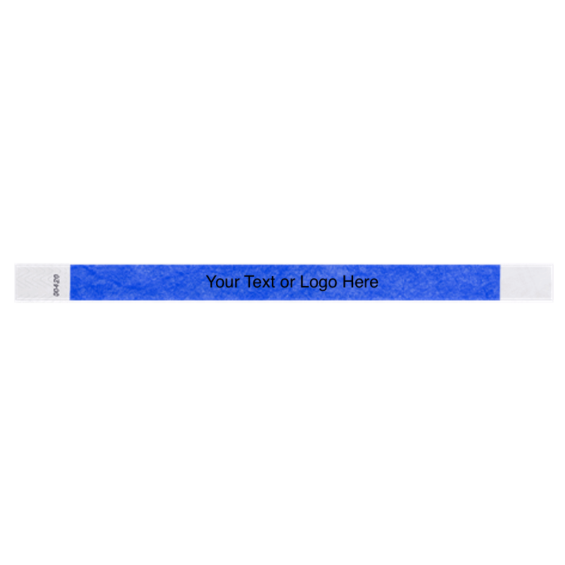  tyvek 3/4" solid wristband showing placeholder for customization in marine blue