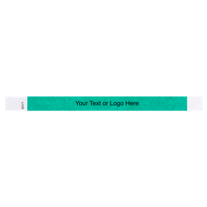 tyvek 3/4" solid wristband showing placeholder for customization in pantone green