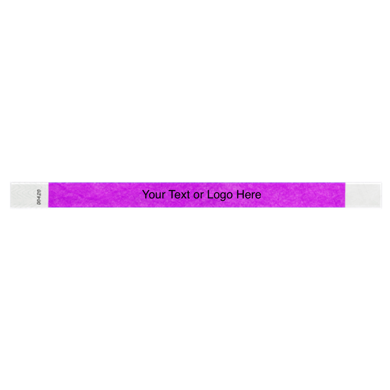 tyvek 3/4" solid wristband showing placeholder for customization in pantone purple