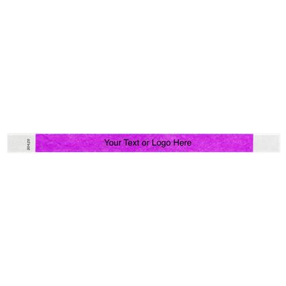 tyvek 3/4" solid wristband showing placeholder for customization in pantone purple