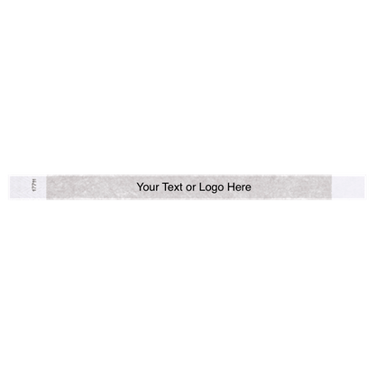 tyvek 3/4" solid wristband showing placeholder for customization in silver