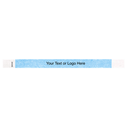 tyvek 3/4" solid wristband showing placeholder for customization in sky blue