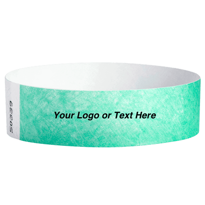 Tyvek3-4SolidAquaWristbandCustom