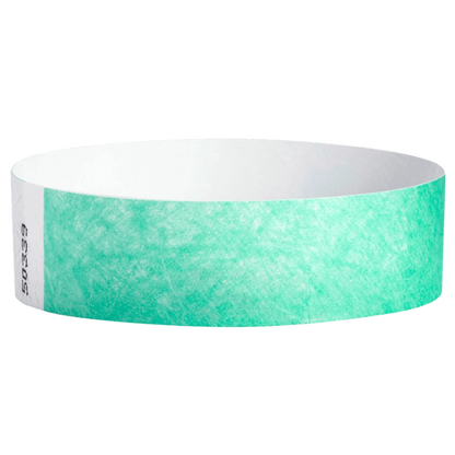 Aqua solid tyvek wristband in round 