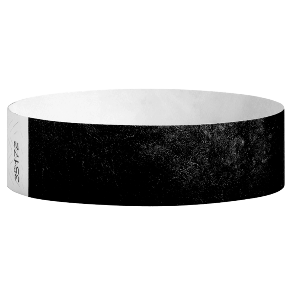 Black solid tyvek wristband in round 