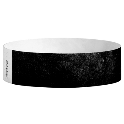 Black solid tyvek wristband in round 