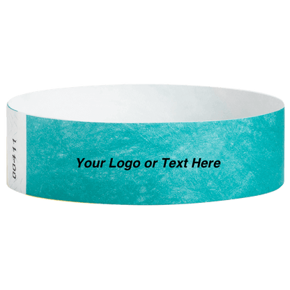 Tyvek3-4SolidCaribbeanBlueWristbandCustom