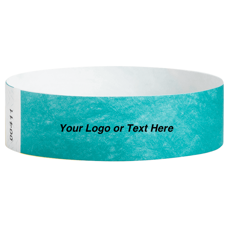 Tyvek3-4SolidCaribbeanBlueWristbandCustom