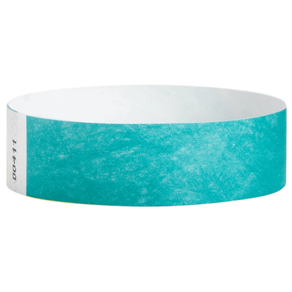 Caribean blue solid Tyvek wristband in round 