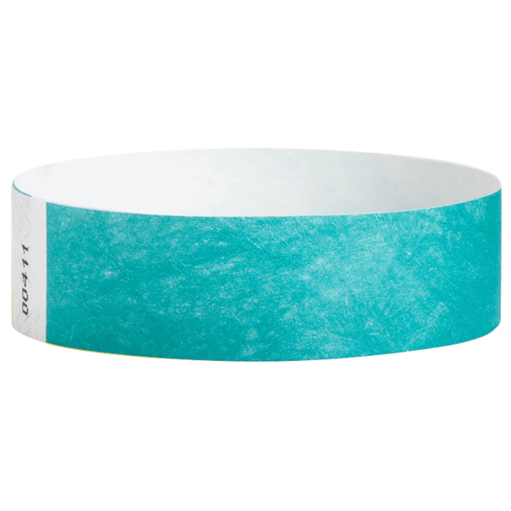 Caribbean blue tyvek solid 3/4 wristband - shown in round 