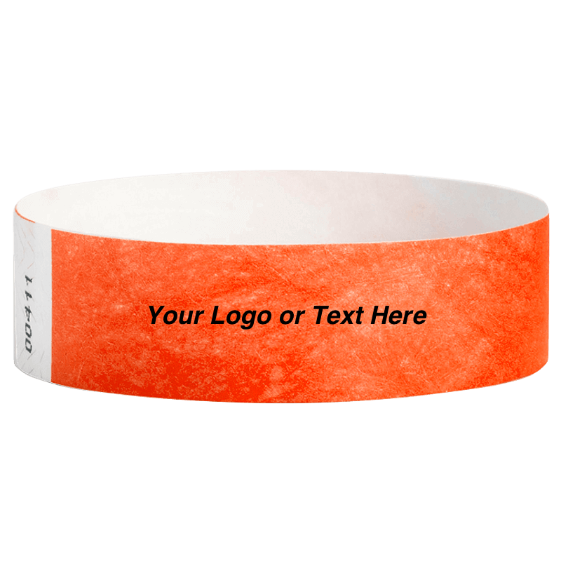 Tyvek3-4SolidCoralRedWristbandCustom