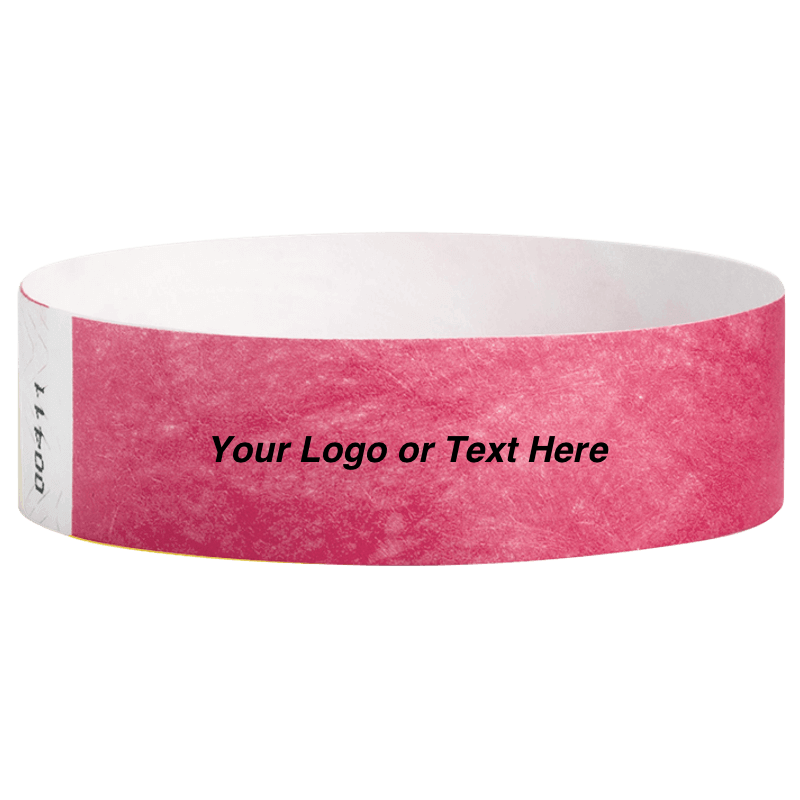 Tyvek3-4SolidCranberryWristbandCustom
