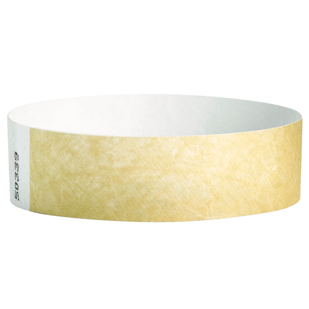Gold solid Tyvek wristband in round 
