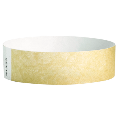 Gold tyvek solid 3/4 wristband - shown in round 