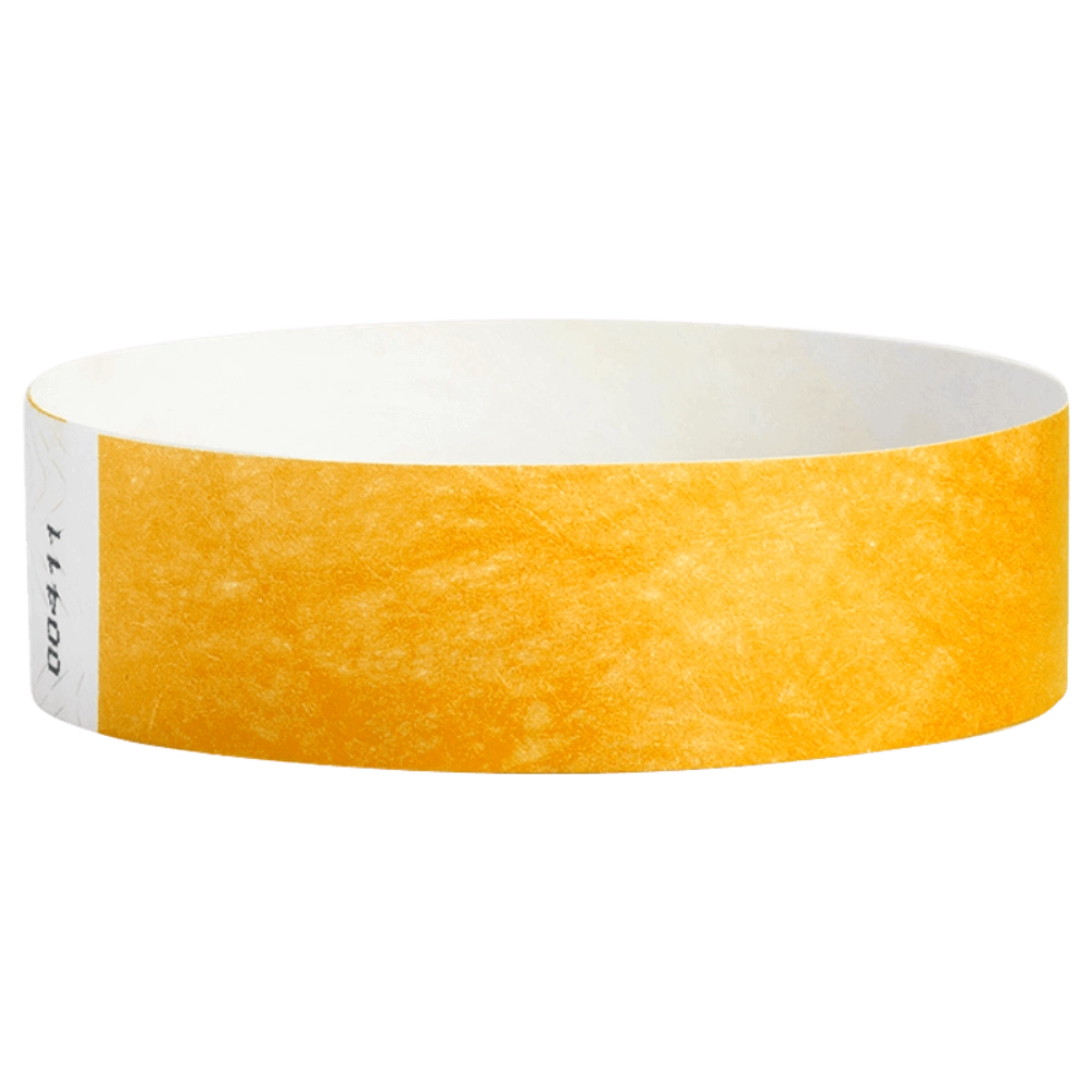 Goldenrod solid Tyvek wristband in round 