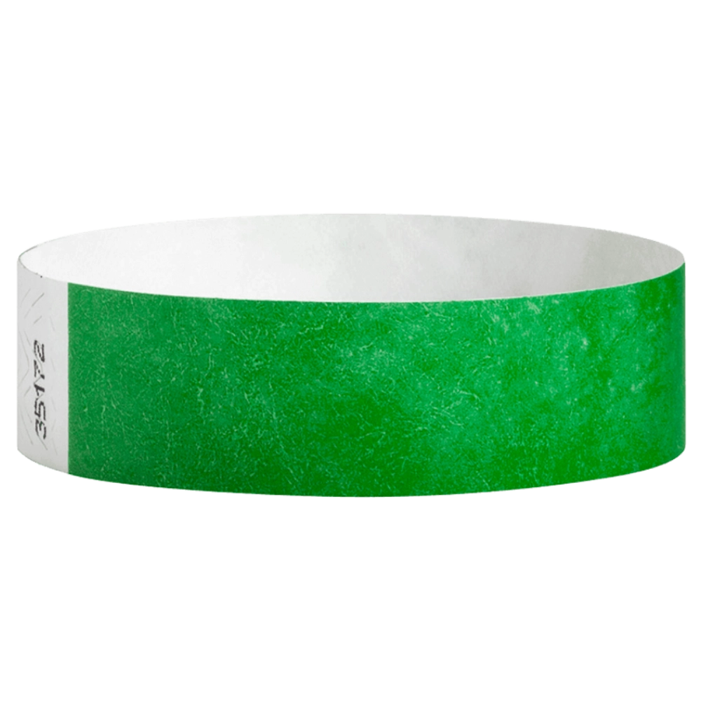 Kelly Green solid Tyvek wristband in round 