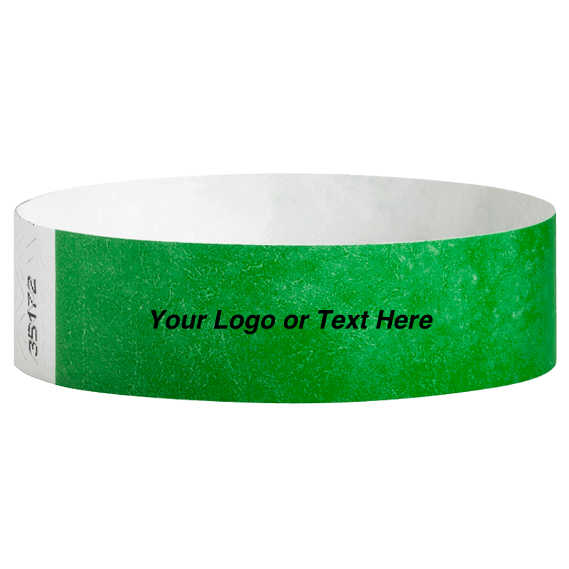 Tyvek3-4SolidKellyGreenWristbandCustom