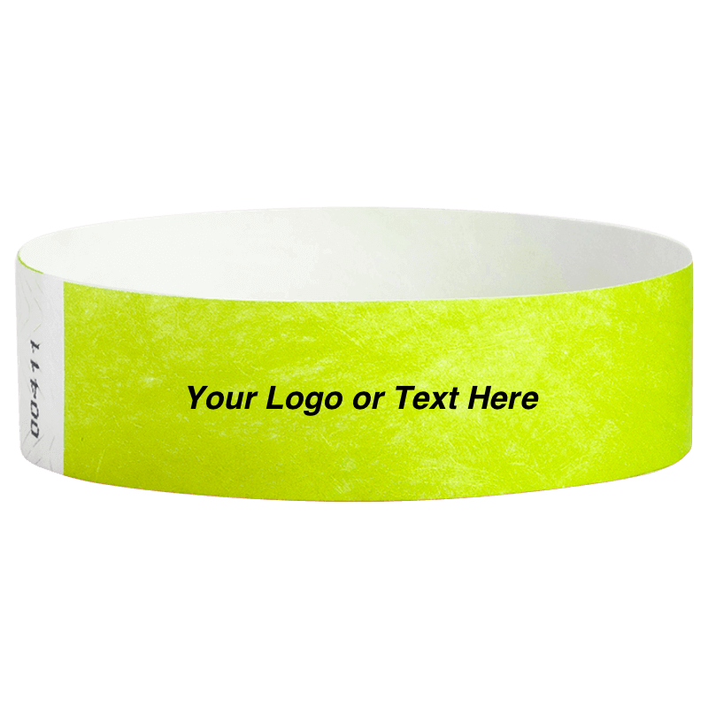 Tyvek3-4SolidLimeGreenWristbandCustom
