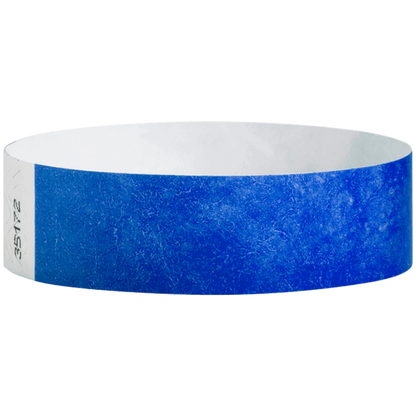 Marine blue solid tyvek wristband in round 