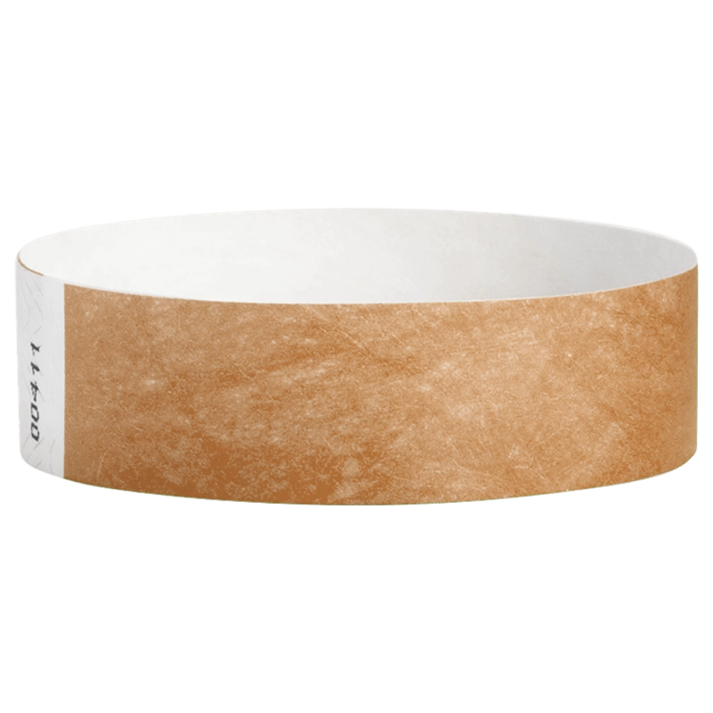 Mocha tyvek solid 3/4 wristband - shown in round 