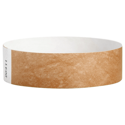 Mocha tyvek solid 3/4 wristband - shown in round 