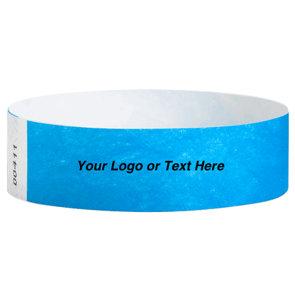 Tyvek3-4SolidNeonBlueWristbandCustom