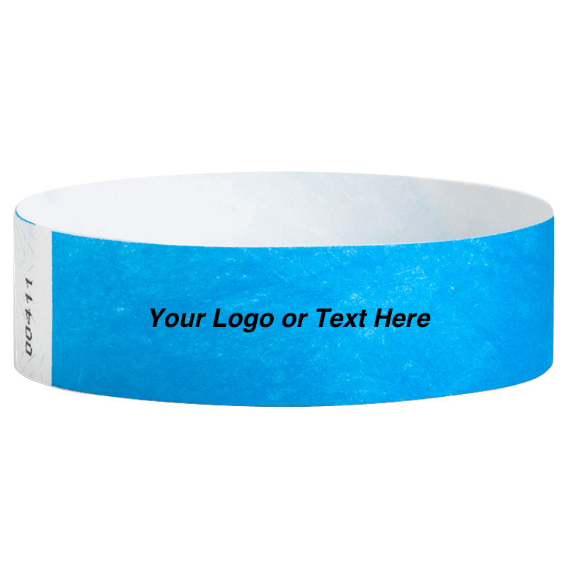 Tyvek3-4SolidNeonBlueWristbandCustom