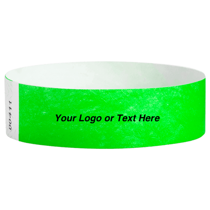 Tyvek3-4SolidNeonGreenWristbandCustom