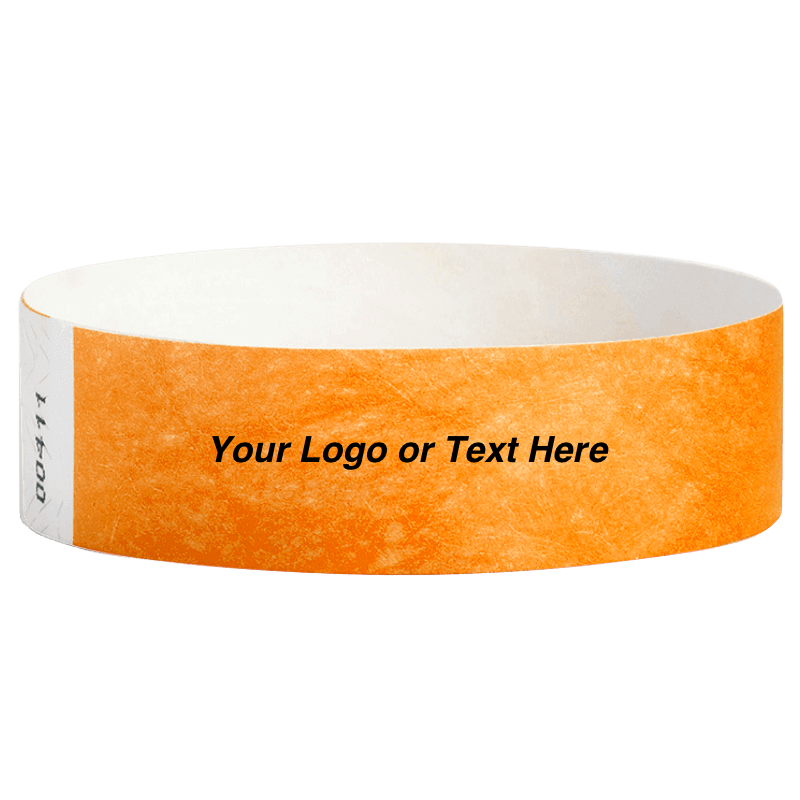 Tyvek3-4SolidNeonOrangeWristbandCustom