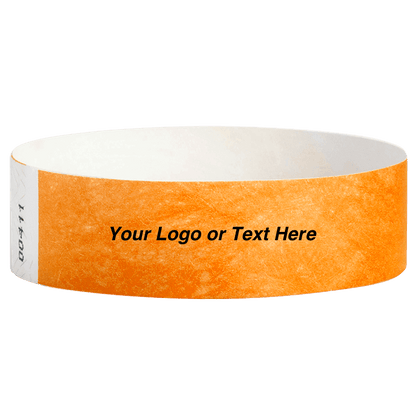 Tyvek3-4SolidNeonOrangeWristbandCustom