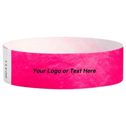 Tyvek3-4SolidNeonPinkWristbandCustom
