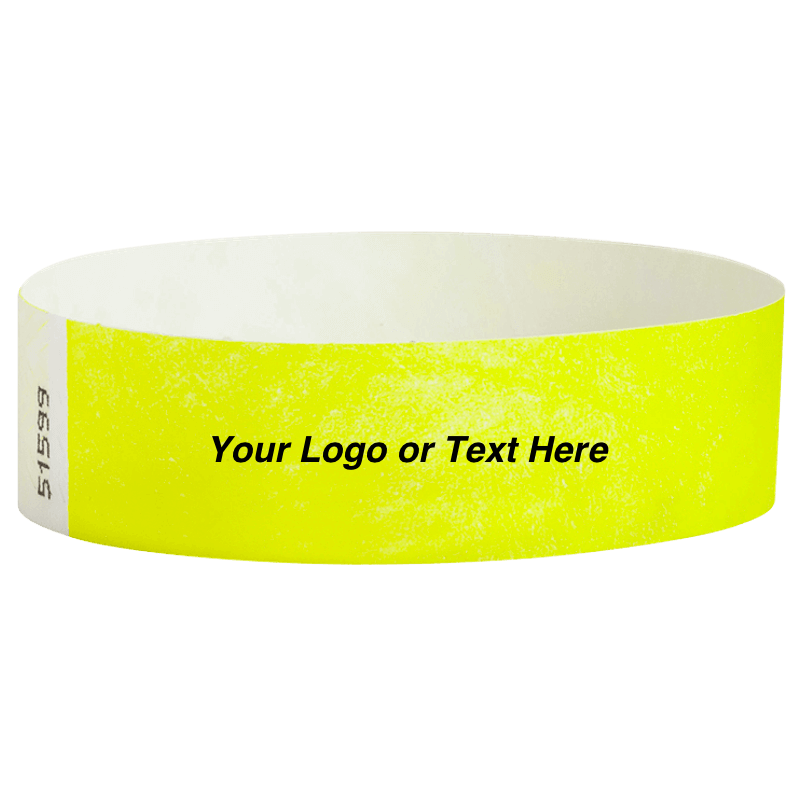 Tyvek3-4SolidNeonYellowWristbandCustom