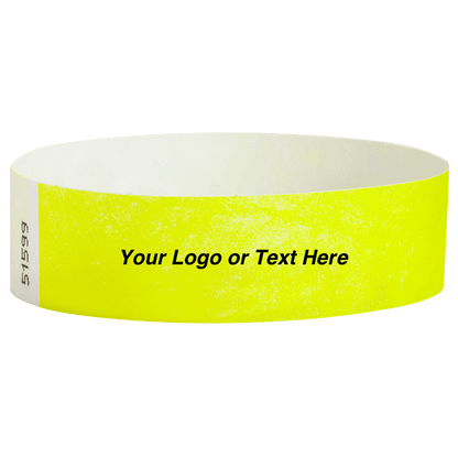 Tyvek3-4SolidNeonYellowWristbandCustom