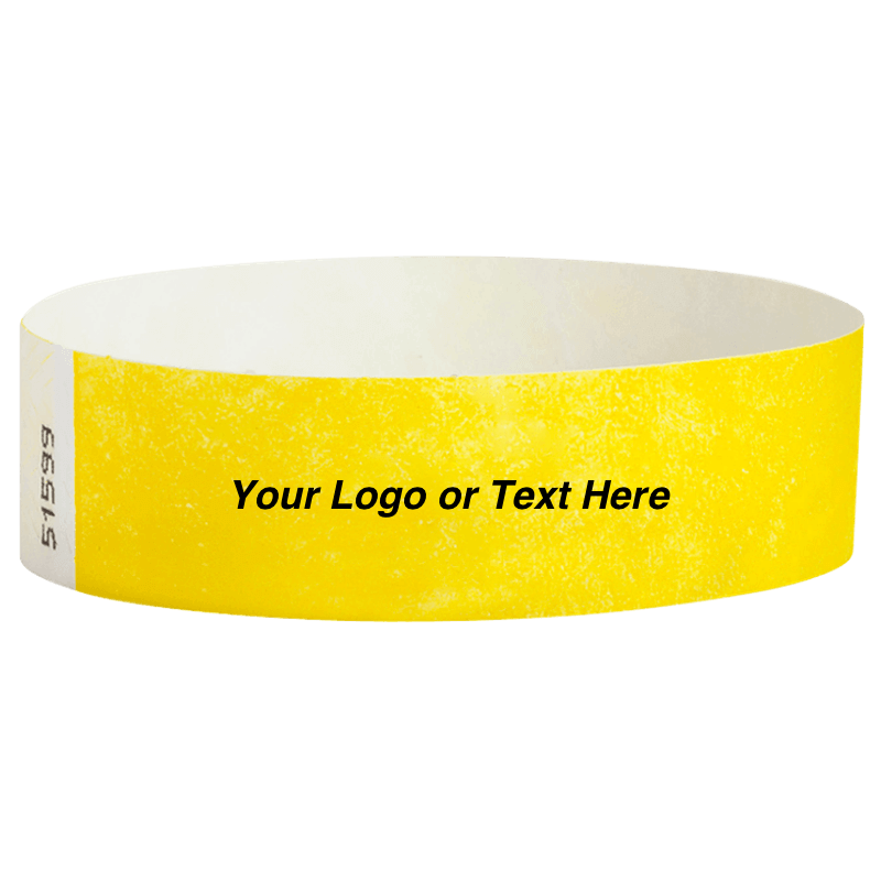 Tyvek3-4SolidPantoneYellowWristbandCustom
