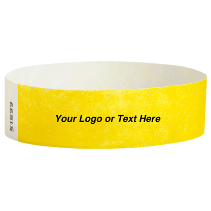 Tyvek3-4SolidPantoneYellowWristbandCustom