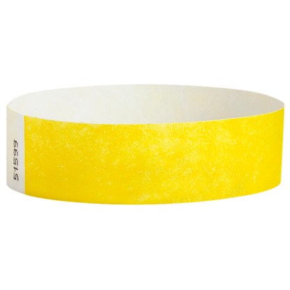 Pantone yellow solid tyvek wristband in round 