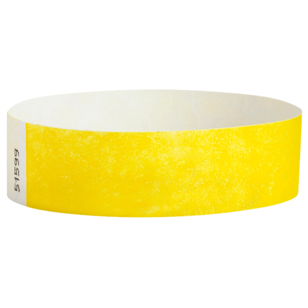 Pantone Yellow tyvek solid 3/4 wristband - shown in round 