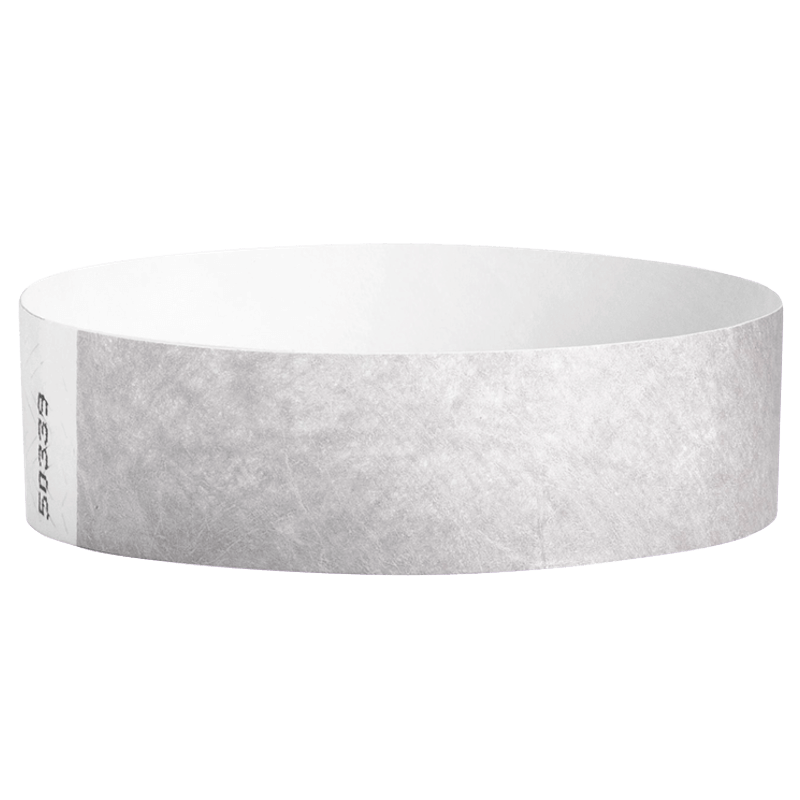 Tyvek3-4SolidSilverWristband