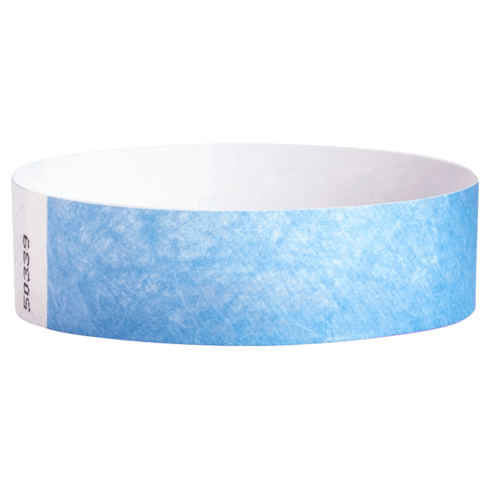 Sky blue Tyvek wristband in round 