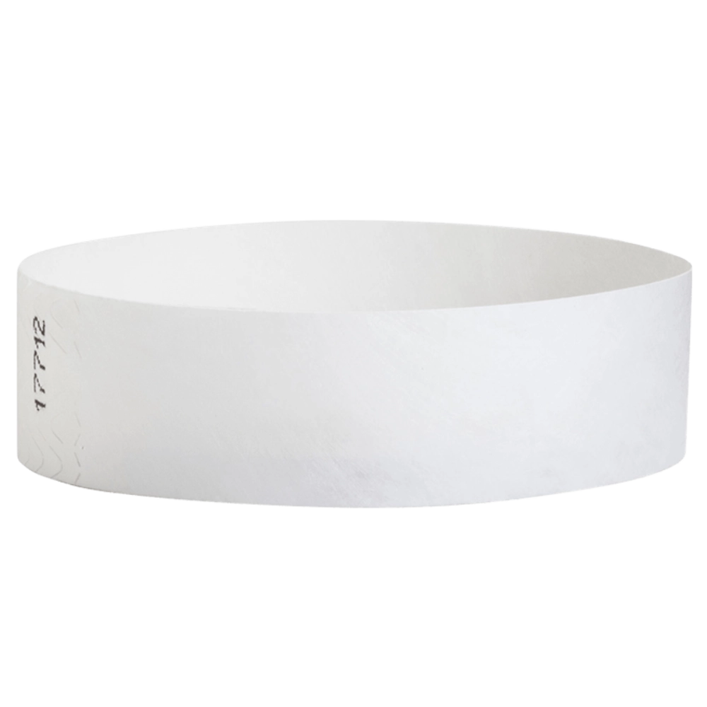 White Tyvek wristband in round 