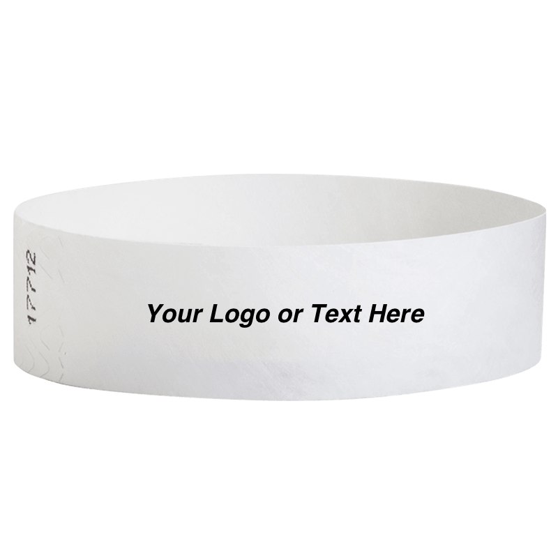 Tyvek3-4SolidWhiteWristbandCustom