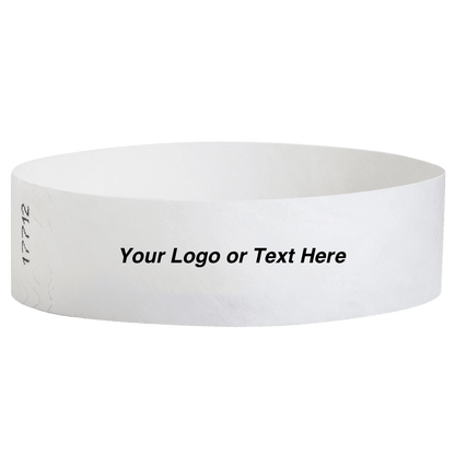 Tyvek3-4SolidWhiteWristbandCustom