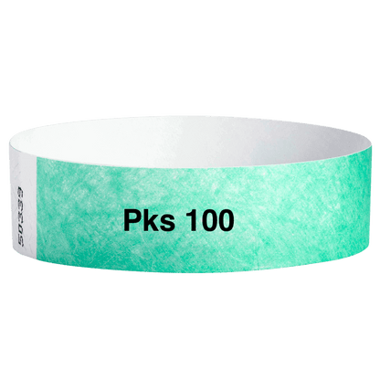 tyvek 3/4" solid wristband pk of 100 aqua